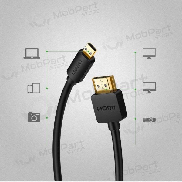 Καλώδιο HDMI Ugreen HD127 HDMI σε Micro HDMI 1.5 m 4K 60 Hz μαύρο