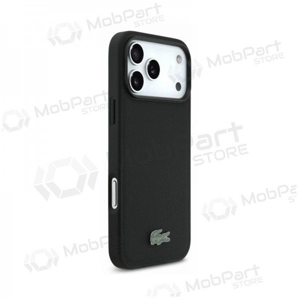 Θήκη Apple iPhone 18 Pro Max - Lacoste PVC Petit Pique Semi Wrap Embossed MagSafe (μαύρο)