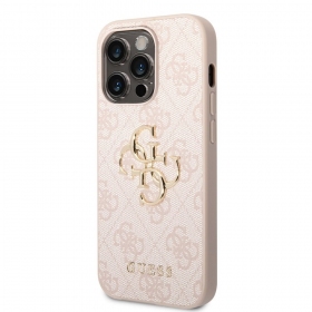 Θήκη Apple iPhone 14 Pro Max - Guess PU 4G Metal Logo (γκρι)