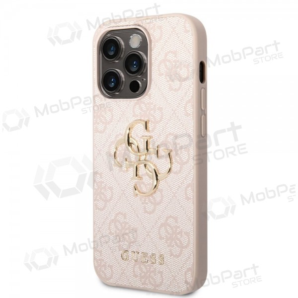 Θήκη Apple iPhone 14 Pro Max - Guess PU 4G Metal Logo (ροζ)