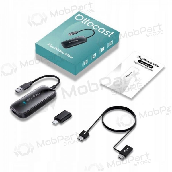 Ασύρματος προσαρμογέας CarPlay/Android Auto Ottocast Play2Video Ultra μαύρος