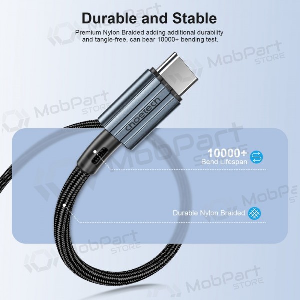 USB καλώδιο Choetech XCC-1015 USB-C to USB-C PD60W 2.0m μαύρος