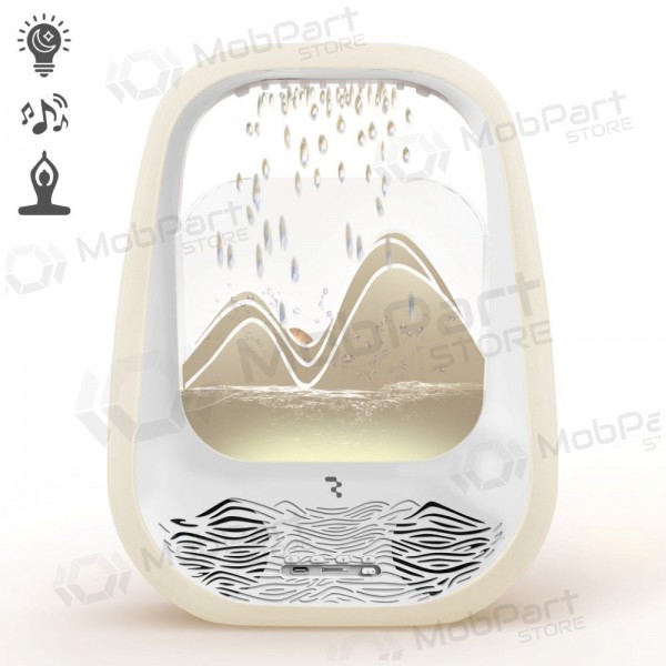 Χαλαρωτικό ηχείο Bluetooth με φωτισμό RGB Relaxing Rain κρεμ