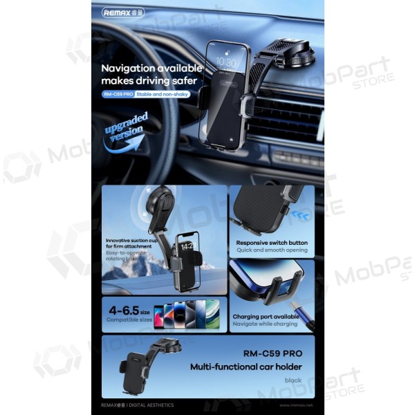 Θήκη τηλεφώνου αυτοκινήτου Remax RM-C59 PRO (dashboard) μαύρος