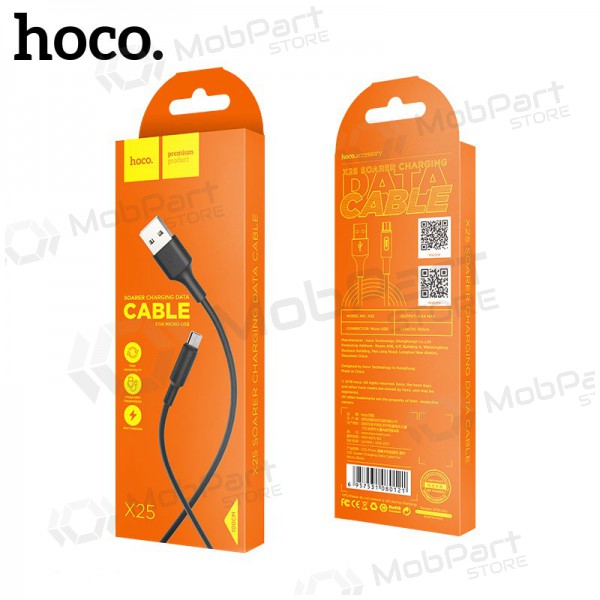 USB καλώδιο Hoco X25 microUSB 1.0m (μαύρος)