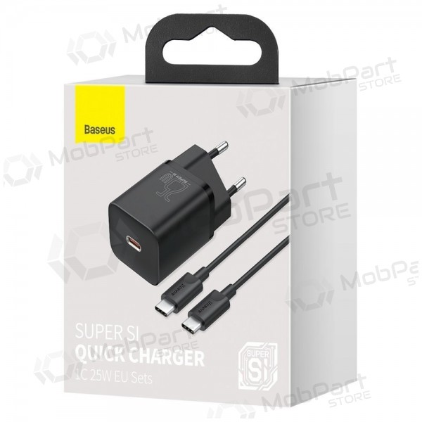 Φορτιστής buitinis Baseus Super Si 25W + Type-C 1.0m μαύρος TZCCSUP-L01