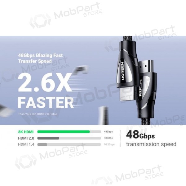 Καλώδιο HDMI Ugreen HD140 HDMI 2.1 2 m μαύρο