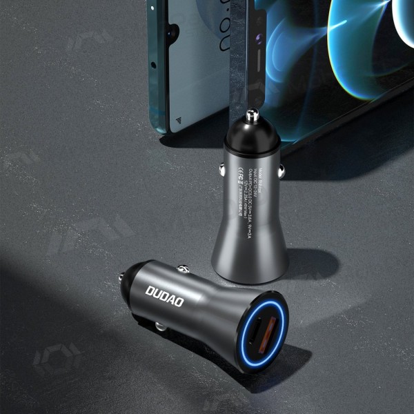 Φορτιστής αυτοκινήτου Dudao R4Max 55 W USB-C + USB-A γκρι