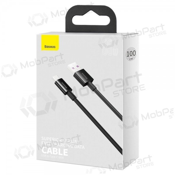 USB καλώδιο Baseus Superior iš USB į Type-C 66W 2.0m μαύρος CATYS-A01
