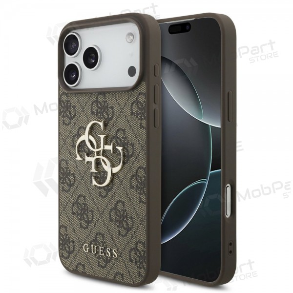 Θήκη Apple iPhone 17 Pro Max - Guess PU 4G Metal Logo (καφέ)