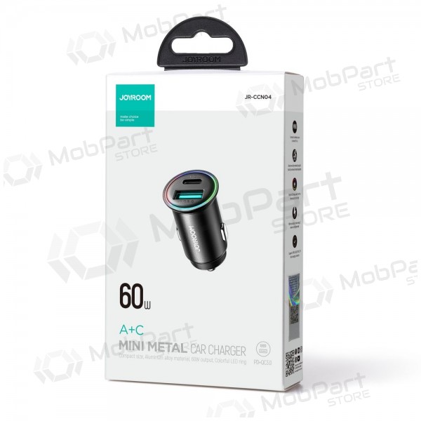 Φορτιστής automobilinis Joyroom JR-CCN04 USB-C/USB-A 60W μαύρος
