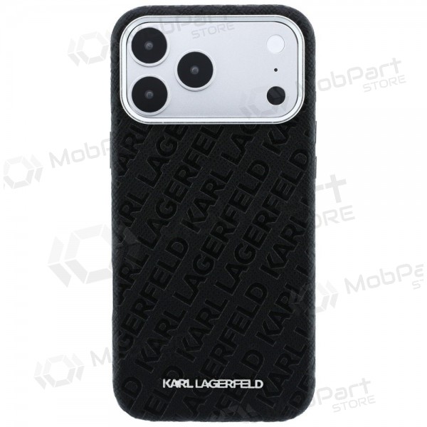 Θήκη Apple iPhone 18 Pro - Karl Lagerfeld PU Grained Allover Semi Wrap MagSafe (μαύρο)