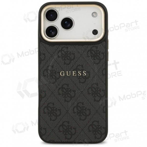 Θήκη Apple iPhone 17 Pro - Guess PU Leather 4G Gold Frame MagSafe (μαύρο)