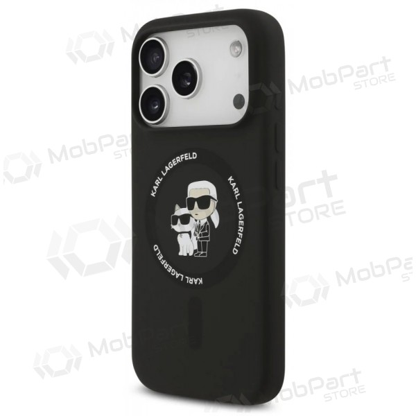 Θήκη Apple iPhone 17 Pro - Karl Lagerfeld Liquid Silicone Karl and Choupette MagSafe (μαύρο)