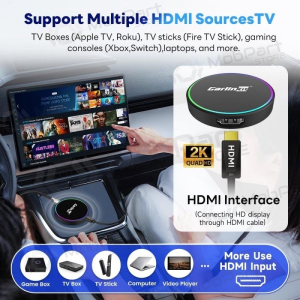 Προσαρμογέας CarPlay Carlinkit HD2CP Pro ασύρματο Android Auto μαύρο