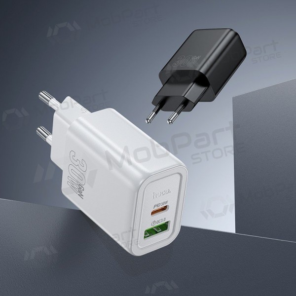 Φορτιστής τηλεφώνου Hoco N63 30 W GaN USB-C + USB-A μαύρος