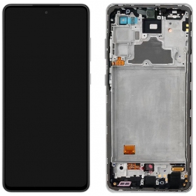 Samsung Galaxy A72 οθόνη - juodas - su rėmeliu - originalus