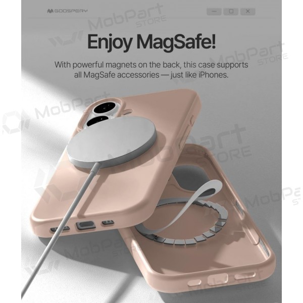 Θήκη Mercury Pure Magsafe Silicon Case Apple iPhone 17 ροζ άμμος