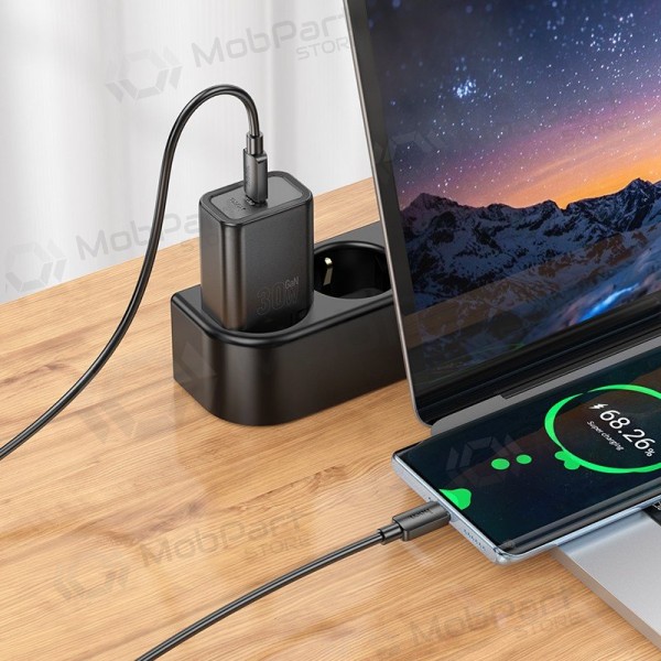 Φορτιστής τηλεφώνου Hoco N62 GaN USB-C με καλώδιο USB-C 1 m μαύρο