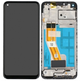 Ekranas Samsung M115 M11 2020 su lietimui jautriu stikliuku και rėmeliu Black γνησια