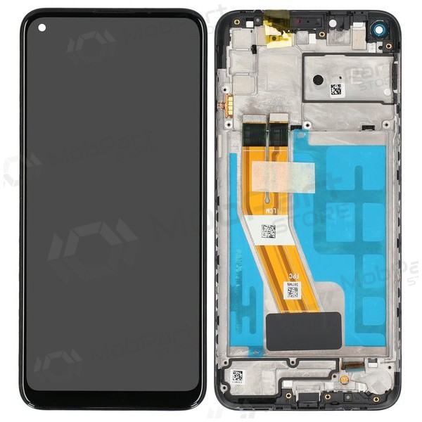 Ekranas Samsung M115 M11 2020 su lietimui jautriu stikliuku και rėmeliu Black γνησια