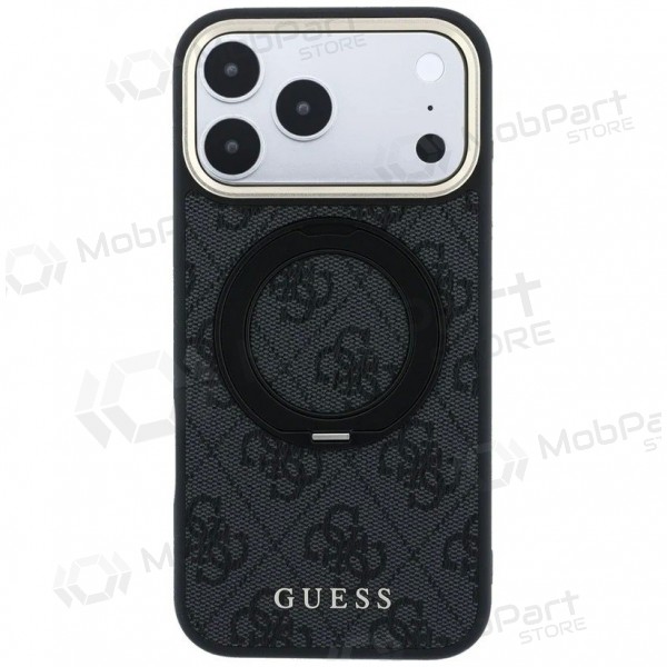 Θήκη Apple iPhone 18 Pro Max -Guess PU 4G Ring Stand MagSafe- (μαύρη)