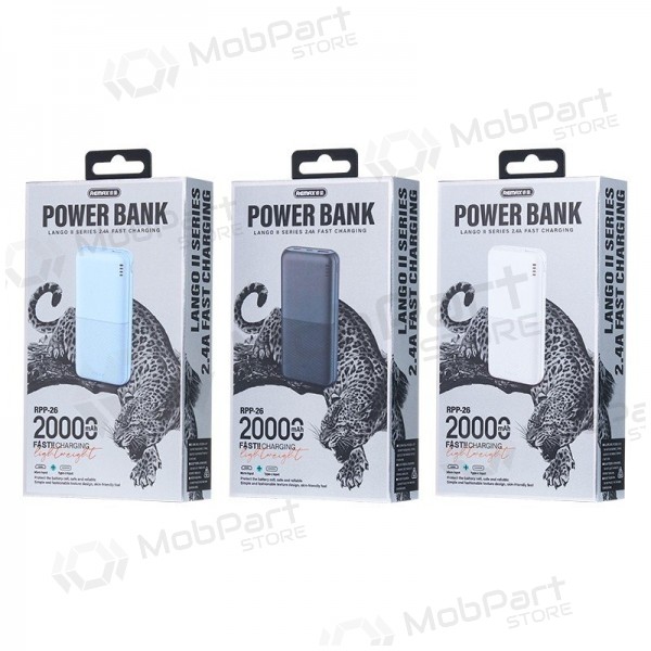 Εξωτερική μπαταρία Power Bank Remax RPP-26 12W 20000mAh μαύρος