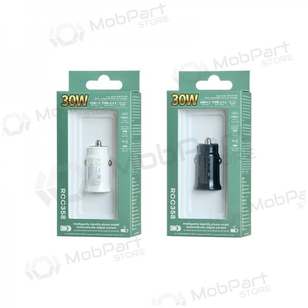 Φορτιστης αυτοκινητου Remax RCC358 30W USB-C/USB-A μαύρος