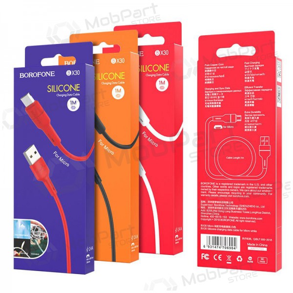 USB καλώδιο Borofone BX30 microUSB 1.0m (μαύρος)