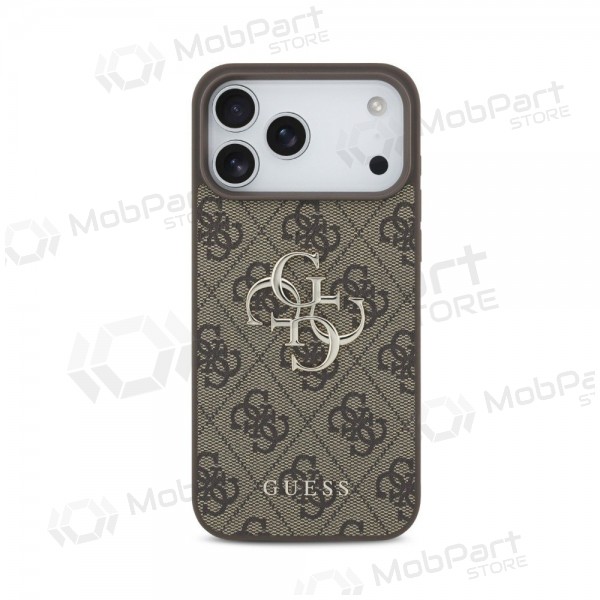 Θήκη Apple iPhone 18 Pro - Guess PU 4G Metal Logo (καφέ)