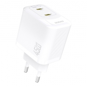Φορτιστής τηλεφώνου Dudao A28P 45 W GaN 2x USB-C λευκός