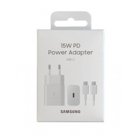 Φορτιστής γνησια Samsung EP-T1510XWEGEU 15W + καλώδιο Type-C 1m στη συσκευασία άσπρο