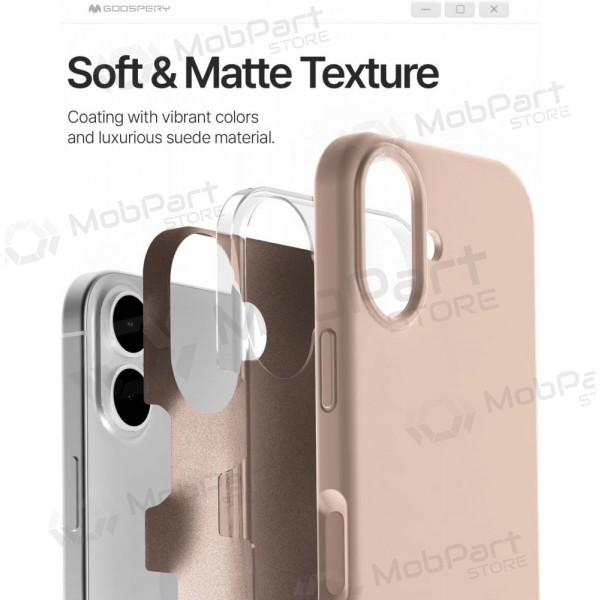 Θήκη Mercury Pure Magsafe Silicon Case Apple iPhone 17 ροζ άμμος