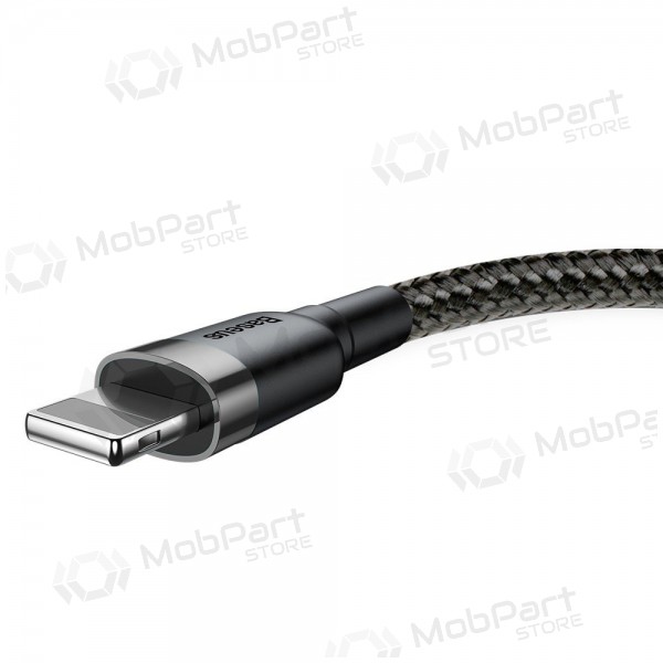 USB καλώδιο Baseus Cafule USB-A to Lightning 2.4A 1.0m γκρί-μαύρος CALKLF-BG1