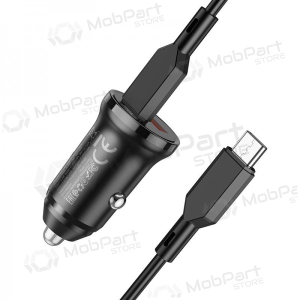 Φορτιστής automobilinis Borofone BZ18A USB-A/Type-C PD20W+QC3.0 + Type-C (μαύρος)