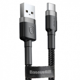 USB καλώδιο Baseus Cafule microUSB 1.0m 2.4A (γκρί-μαύρος) CAMKLF-BG1