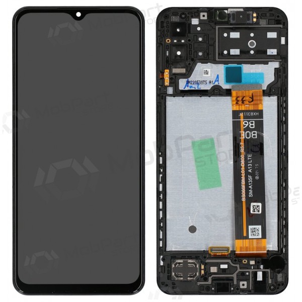 Ekranas Samsung M135 M13 4G 2022 su lietimui jautriu stikliuku και rėmeliu Black γνησια