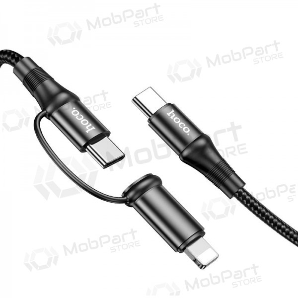 USB καλώδιο Hoco X50 2-in-1 Exquisito Type-C - Type-C / Lightning 1.0m (μαύρος)