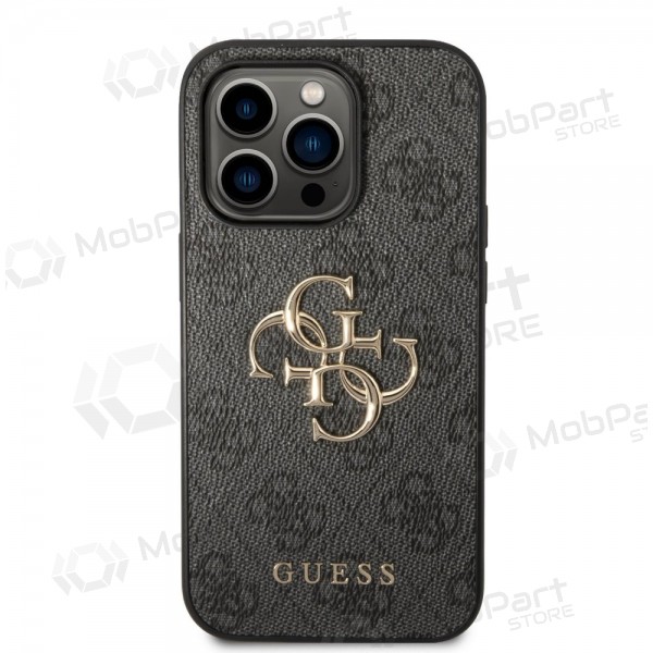 Θήκη Apple iPhone 14 Pro - Guess PU 4G Metal Logo (γκρι)