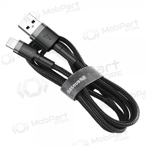 USB καλώδιο Baseus Cafule USB-A to Lightning 2.4A 1.0m γκρί-μαύρος CALKLF-BG1