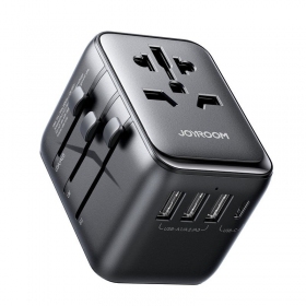 Γενικής kelioninis φορτιστής Joyroom JR-TCW01 3xUSB-A/USB-C μαύρος