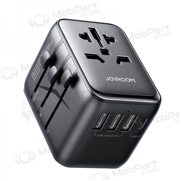 Γενικής kelioninis φορτιστής Joyroom JR-TCW01 3xUSB-A/USB-C μαύρος