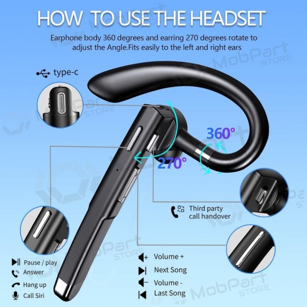 Ακουστικά hands-free LR1 μαύρα