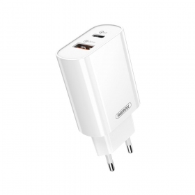 Φορτιστής τηλεφώνου Remax RP-U37 20 W USB-C + USB-A λευκός
