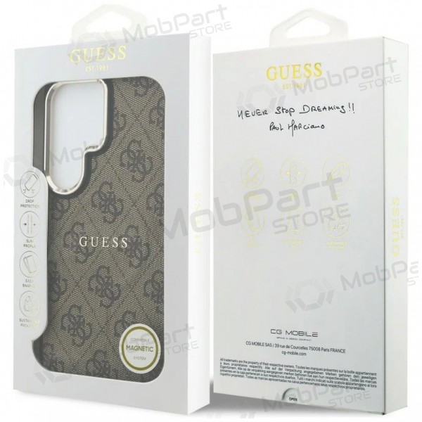 Θήκη Samsung Galaxy S26 Ultra - Guess PU Leather 4G Gold Frame Magnetic (καφέ)