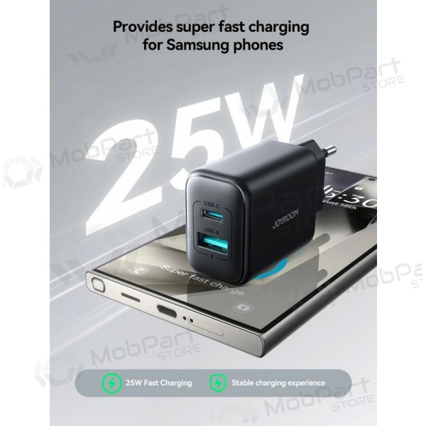 Φορτιστής Joyroom JR-TCF13 USB-C/USB-A 25W μαύρος