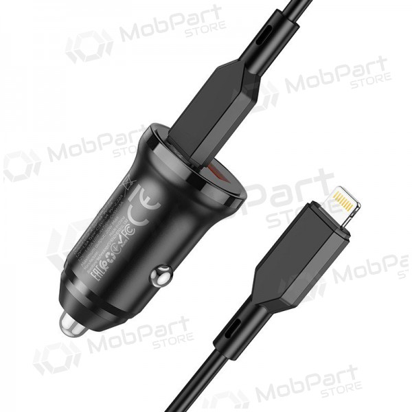 Φορτιστής automobilinis Borofone BZ18A USB-A/Type-C PD20W+QC3.0 + Lightning (μαύρος)