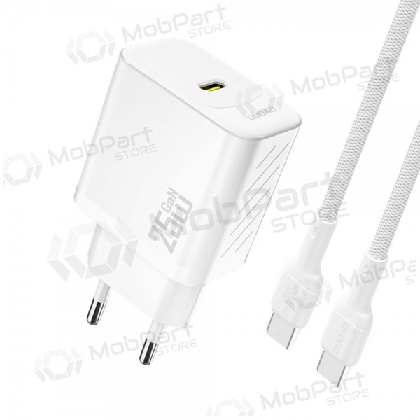 Φορτιστής Dudao A27C GaN 25W USB-C + καλώδιο USB-C σε USB-C 1.0m λευκό