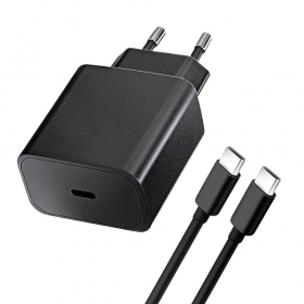 Φορτιστής τηλεφώνου Blue Star 20 W USB-C με καλώδιο USB-C μαύρο