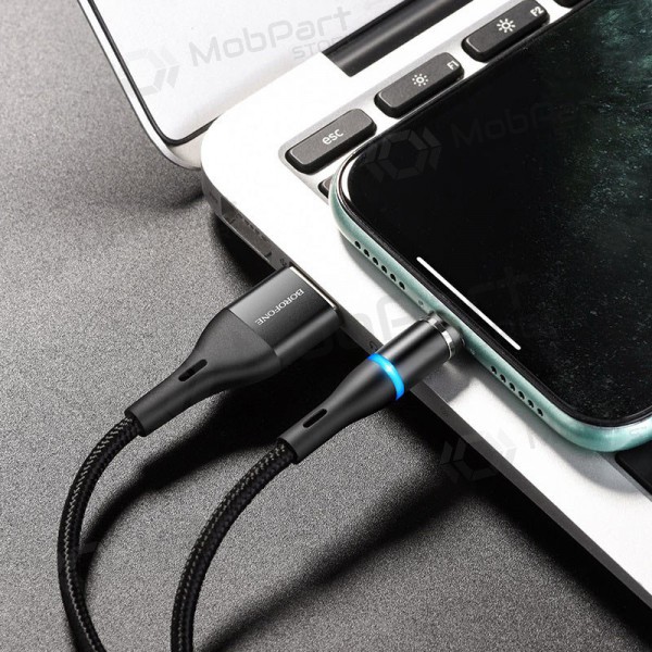 USB καλώδιο Borofone BU16 Skill Magnetic Lightning 1.0m (μαύρος)